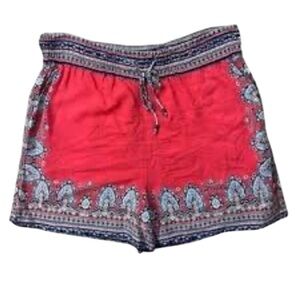 Anthropologie The Colette Short by Hei Hei Red and Blue Elastic Waist Size XS